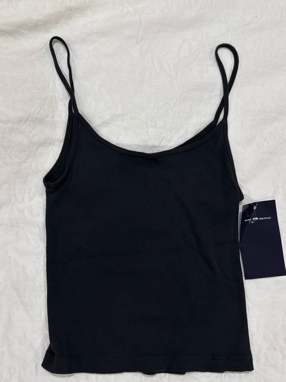 Brandy Melville ribbed black tank top